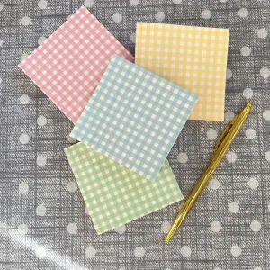 Gingham Sticky Notes