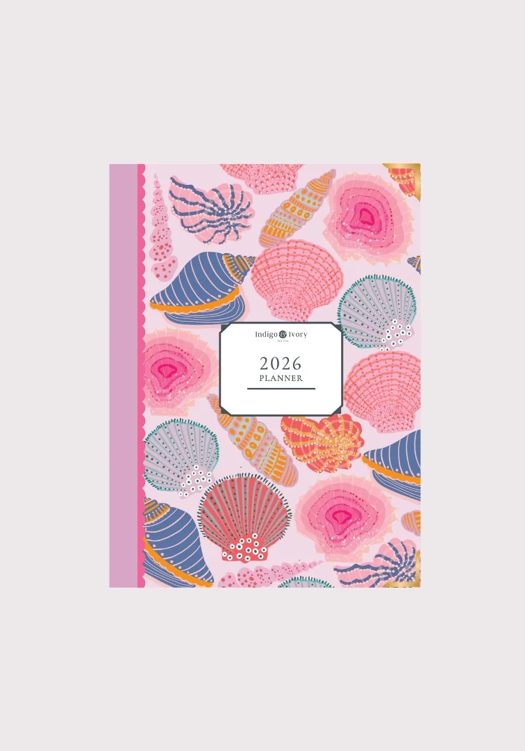 2026 Hardcover Planner_ COASTAL CAT | Indigo & Ivory